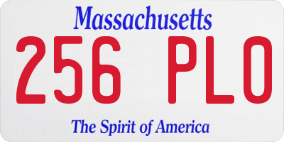 MA license plate 256PL0