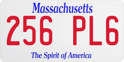 MA license plate 256PL6