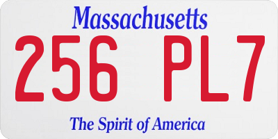 MA license plate 256PL7