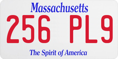 MA license plate 256PL9