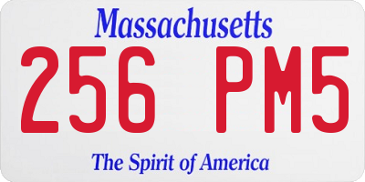 MA license plate 256PM5