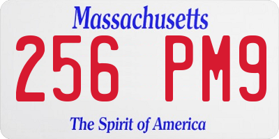 MA license plate 256PM9