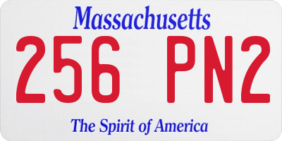 MA license plate 256PN2