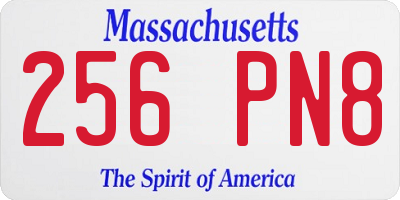 MA license plate 256PN8