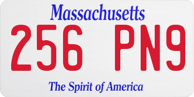 MA license plate 256PN9