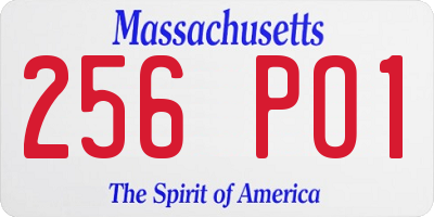 MA license plate 256PO1