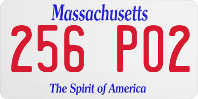 MA license plate 256PO2