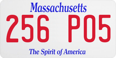 MA license plate 256PO5