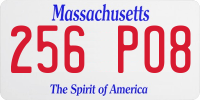 MA license plate 256PO8