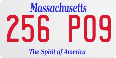 MA license plate 256PO9
