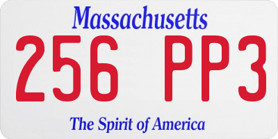 MA license plate 256PP3