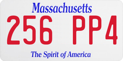 MA license plate 256PP4