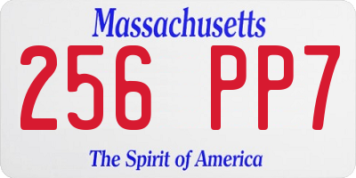 MA license plate 256PP7