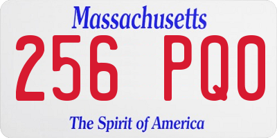 MA license plate 256PQ0