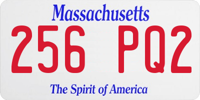 MA license plate 256PQ2