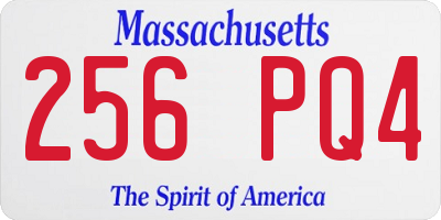 MA license plate 256PQ4