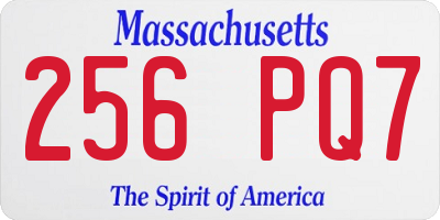 MA license plate 256PQ7