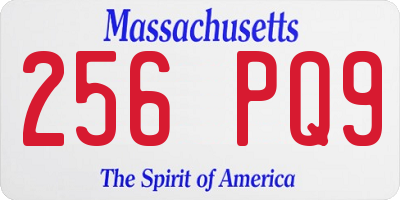 MA license plate 256PQ9