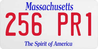 MA license plate 256PR1