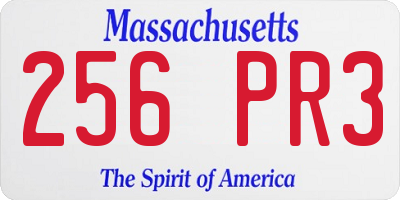 MA license plate 256PR3