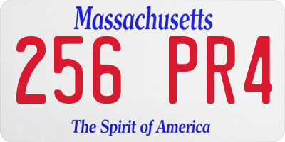 MA license plate 256PR4