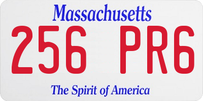 MA license plate 256PR6