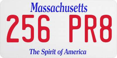 MA license plate 256PR8