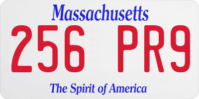 MA license plate 256PR9