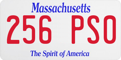 MA license plate 256PS0