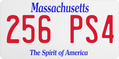 MA license plate 256PS4