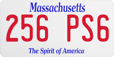 MA license plate 256PS6