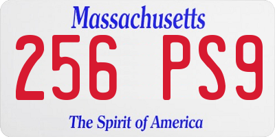 MA license plate 256PS9