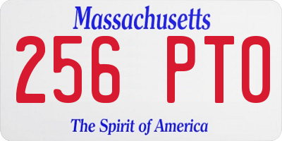 MA license plate 256PT0