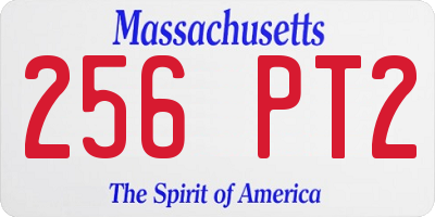 MA license plate 256PT2