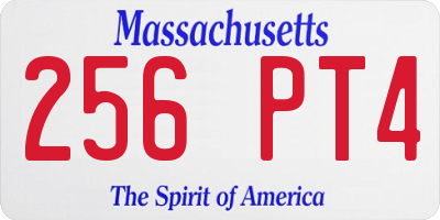 MA license plate 256PT4