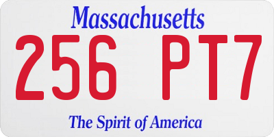 MA license plate 256PT7