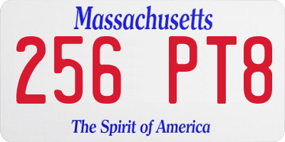 MA license plate 256PT8
