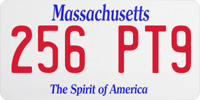 MA license plate 256PT9