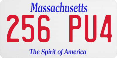 MA license plate 256PU4