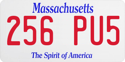 MA license plate 256PU5