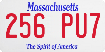 MA license plate 256PU7