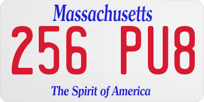 MA license plate 256PU8