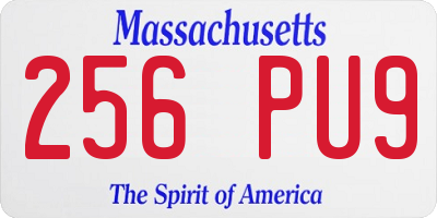 MA license plate 256PU9
