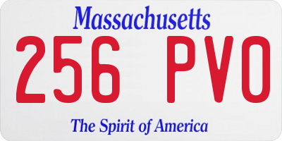 MA license plate 256PV0