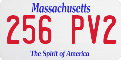 MA license plate 256PV2