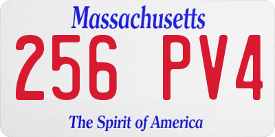 MA license plate 256PV4