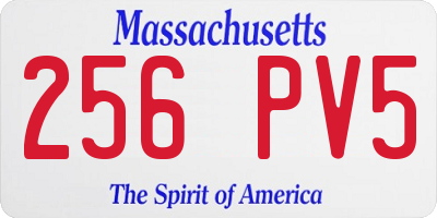 MA license plate 256PV5