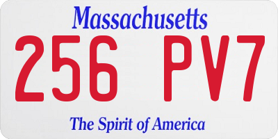 MA license plate 256PV7