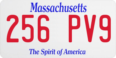MA license plate 256PV9