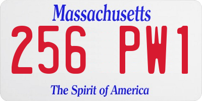 MA license plate 256PW1